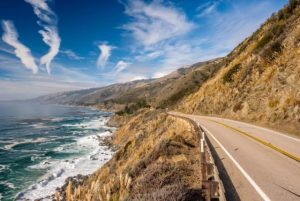 Highway 1 on the pacific coast, California.