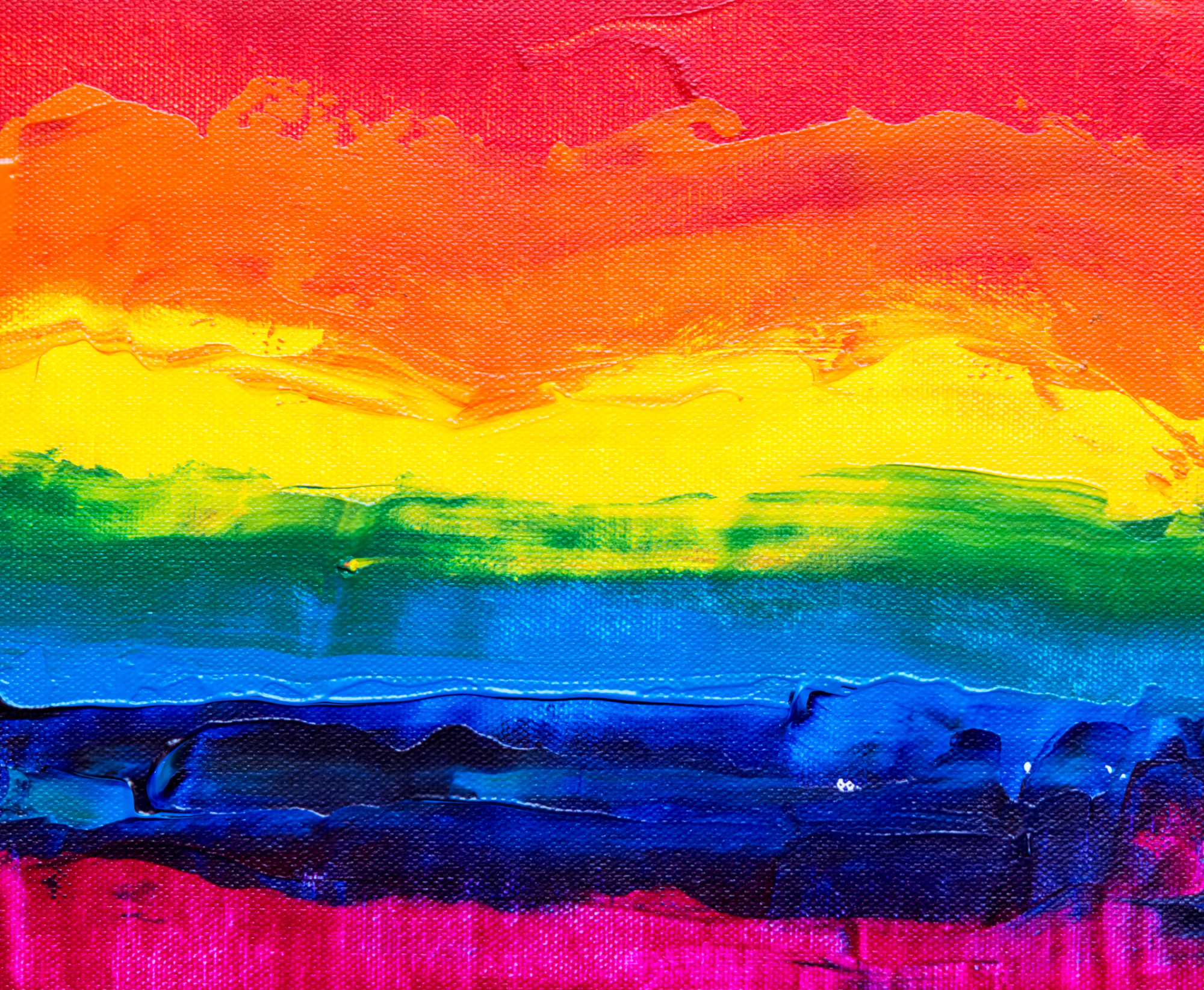 Abstract painting of a rainbow